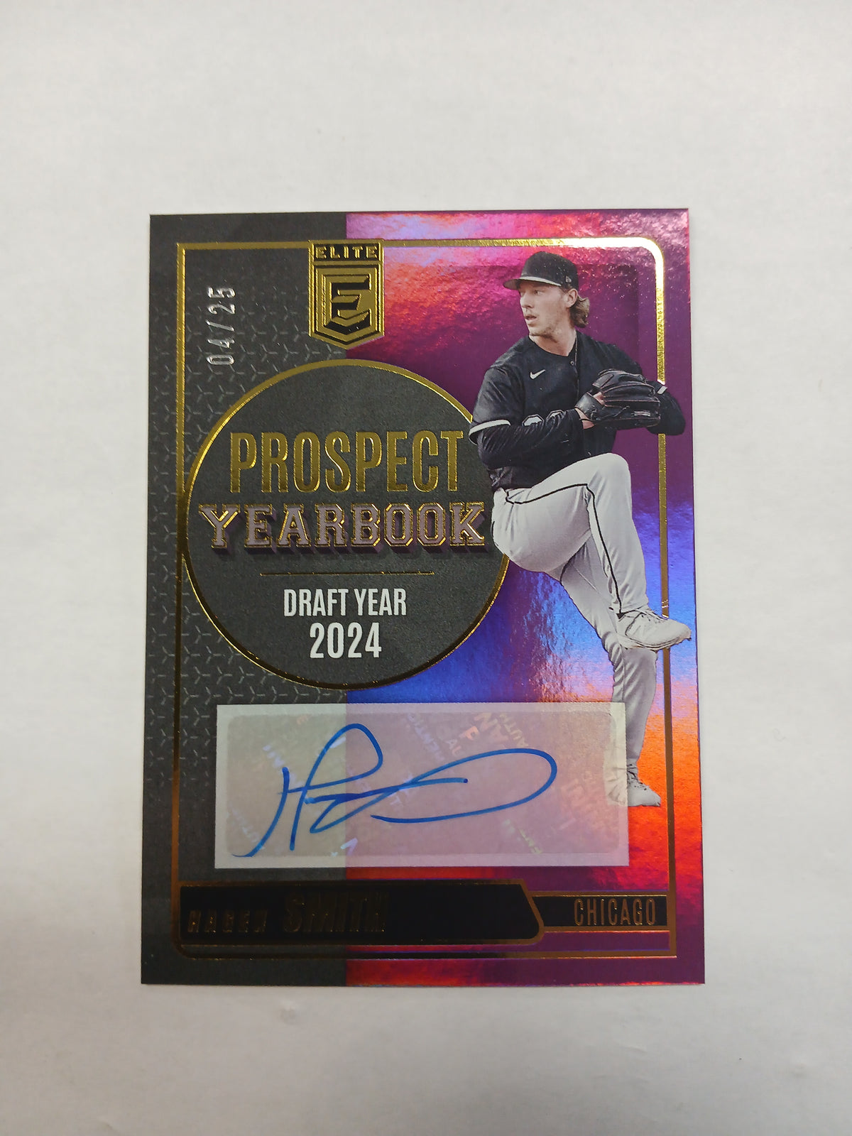 2026 Elite Hagen Smith Prospect Yearbook Purple Auto #/25