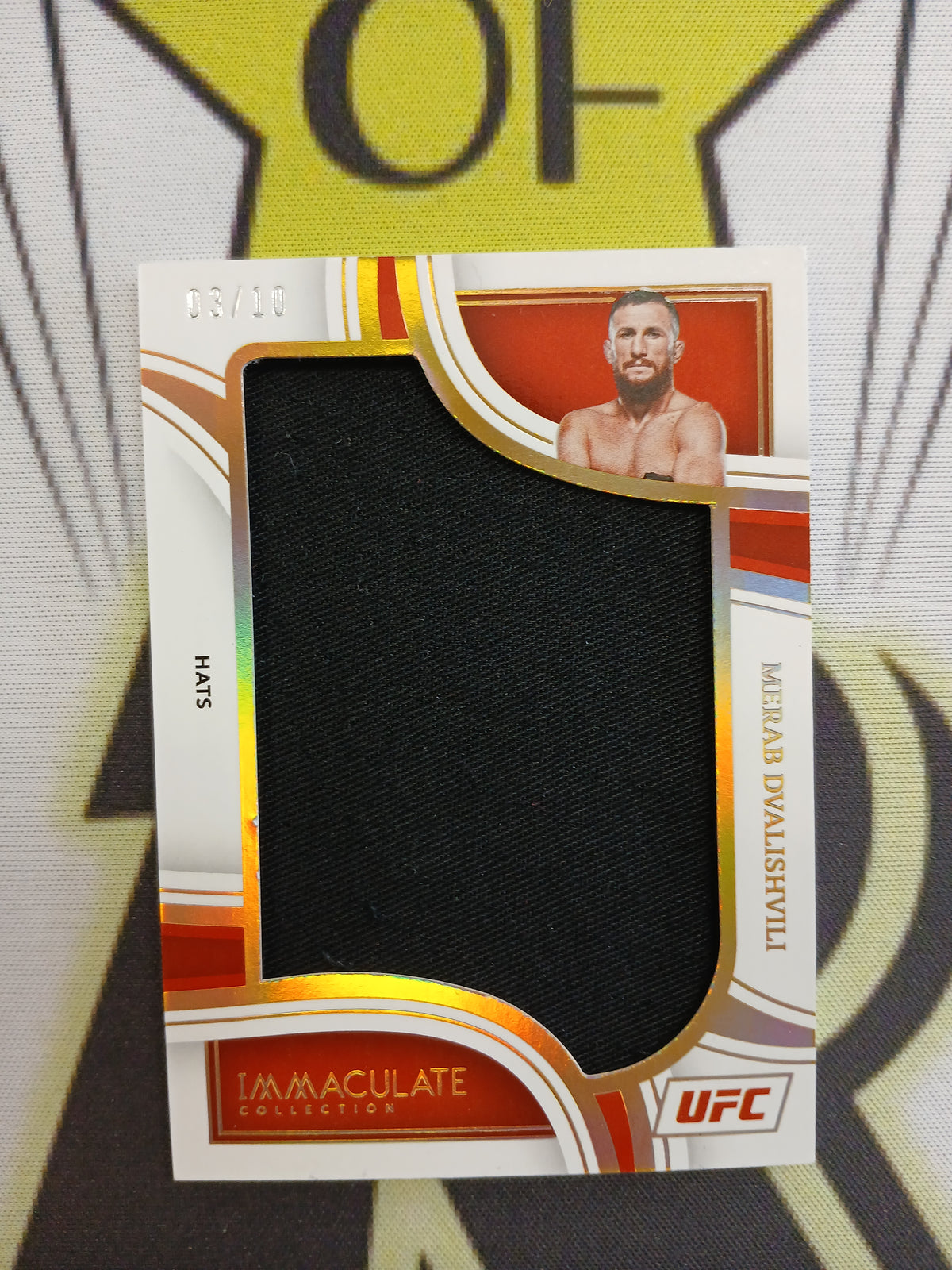 2023 UFC Immaculate Merab Dvalishvili Jumbo Patch Gold #/10