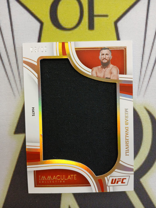2023 UFC Immaculate Merab Dvalishvili Jumbo Patch Gold #/10