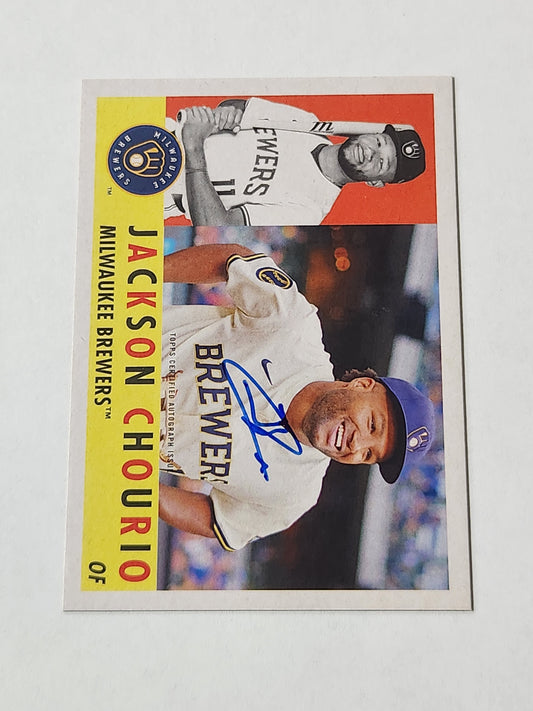 2025 Topps Heritage Jackson Chourio 25th Anniversary On Card Auto /200