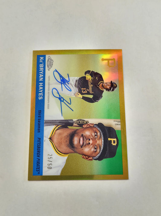 2025 Topps Chrome Platinum Anniversary Ke'Bryan Hayes On Card Auto Gold Refractor #/50