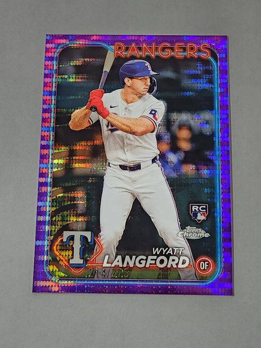 2024 Topps Chrome Wyatt Langford Purple Pulsar /275 Rookie Card