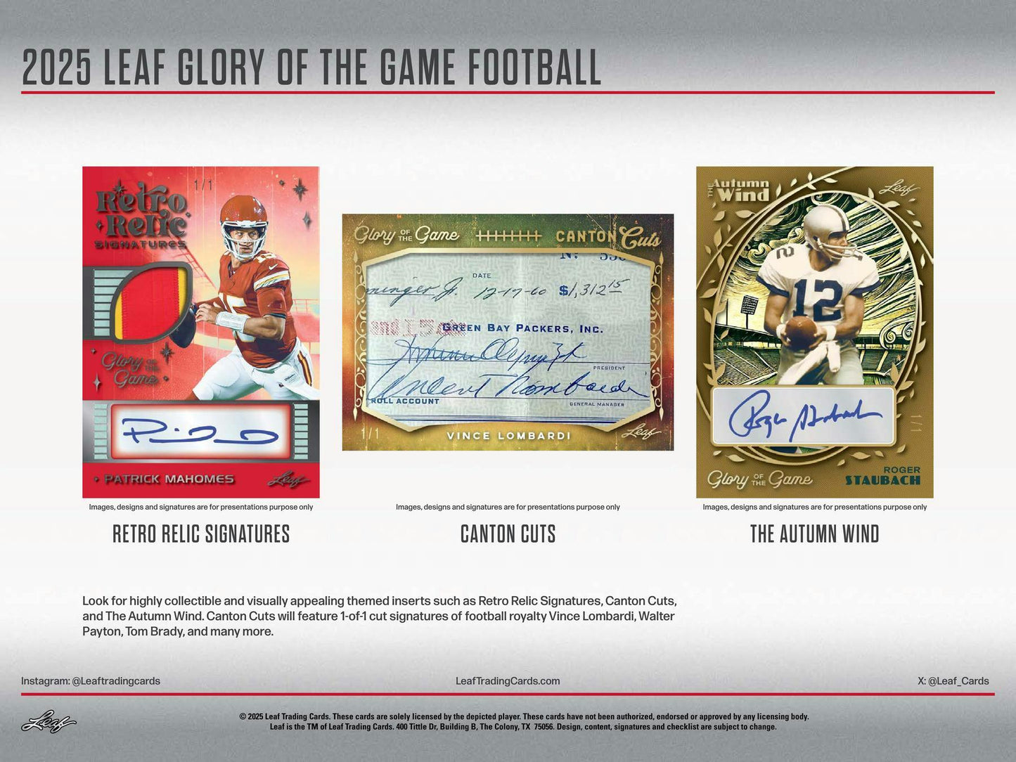 2025 Leaf Glory of the Game Football (1) Hobby Box