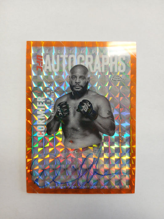 2025 Topps Chrome UFC Daniel Cormier Octagon Autographs Orange Geometric Refractor On Card Auto #25/25