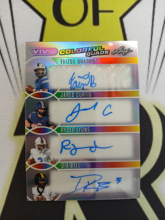 2025 Leaf Vivd Faizon Brandon Jared Curtis Ryder Lyons Dia Bell Colorful Quads Quad Auto Silver #/3