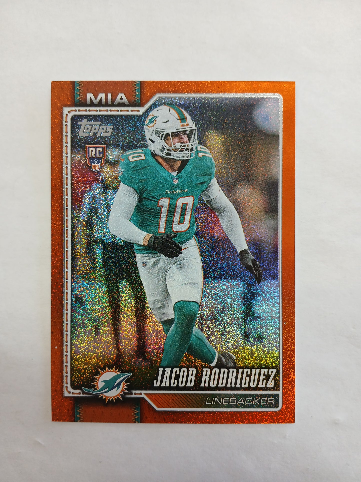 2026 Topps Flagship Football Jacob Rodriguez Orange Glitter Rookie #/25