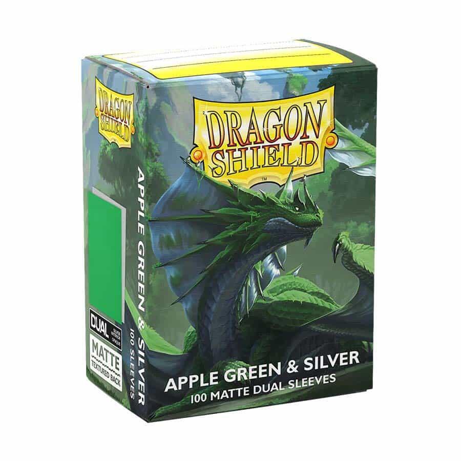 Dragon Shield Standard Size Sleeves Apple Green & Silver Dual Matte 100CT #15073