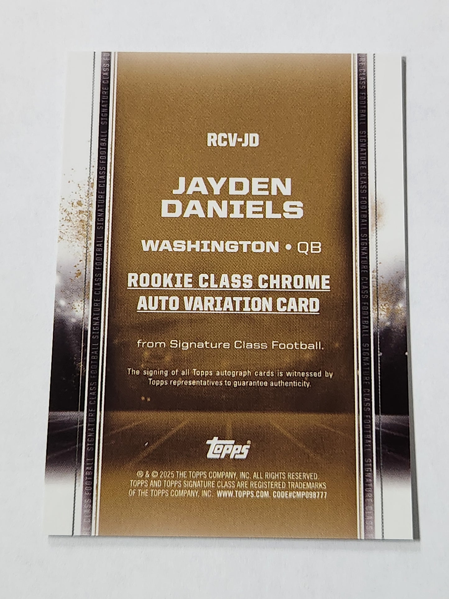 2024 Topps Signature Class Jayden Dnaiels Rookie Class Chrome Auto Variation RC-JD