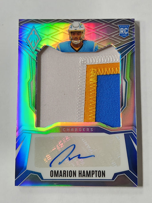 2025 Phoenix Omarion Hampton Silver # /149 Rookie Patch Auto RC rps-ohn