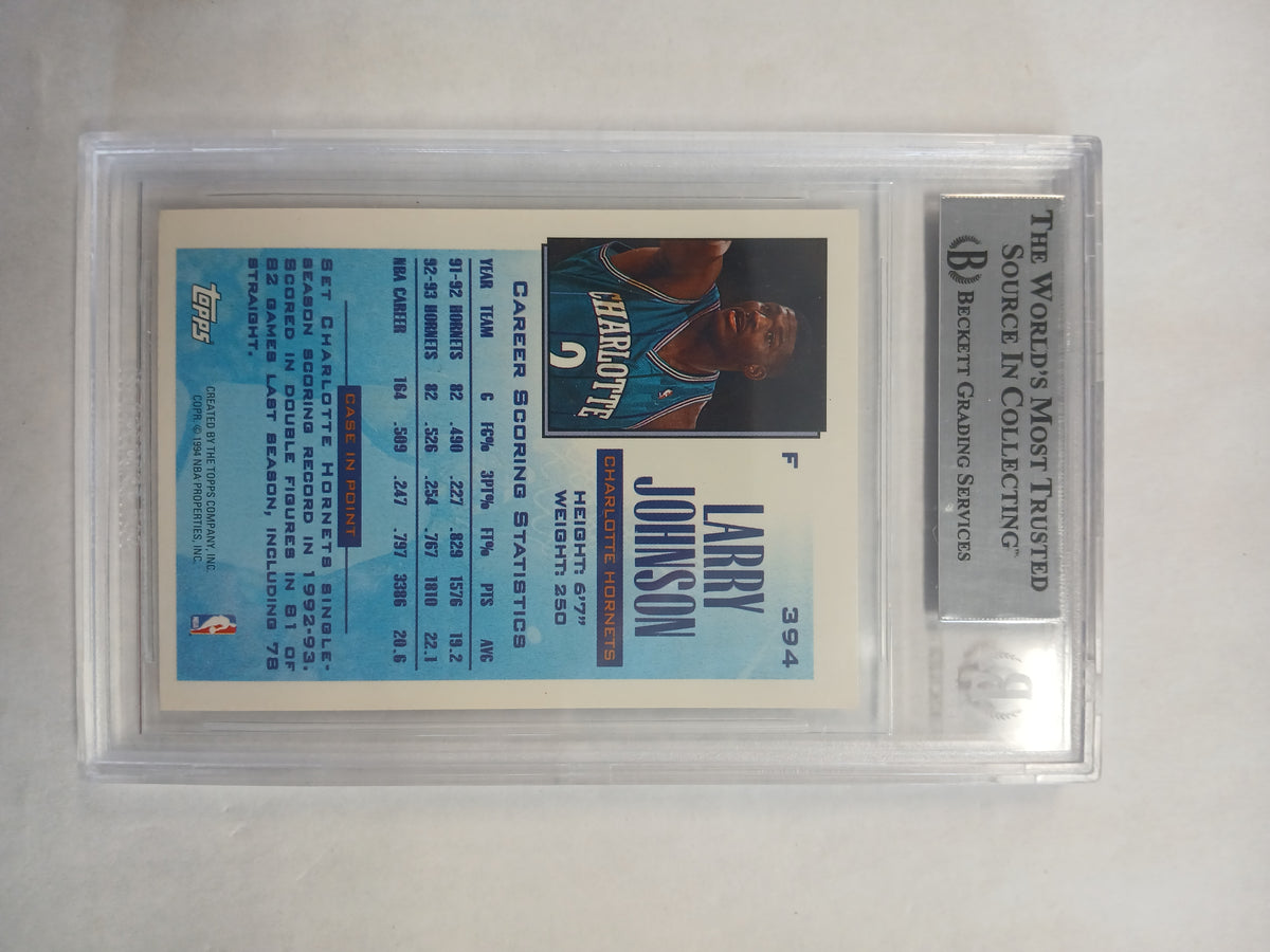 1993 Topps Larry Johnson Future Scoring Leader On Card Auto Beckett BGS Authentic