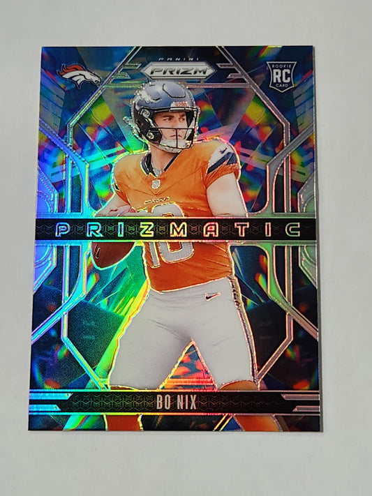 2024 Prizm Bo Nix Prizmatic Silver Rookie Card