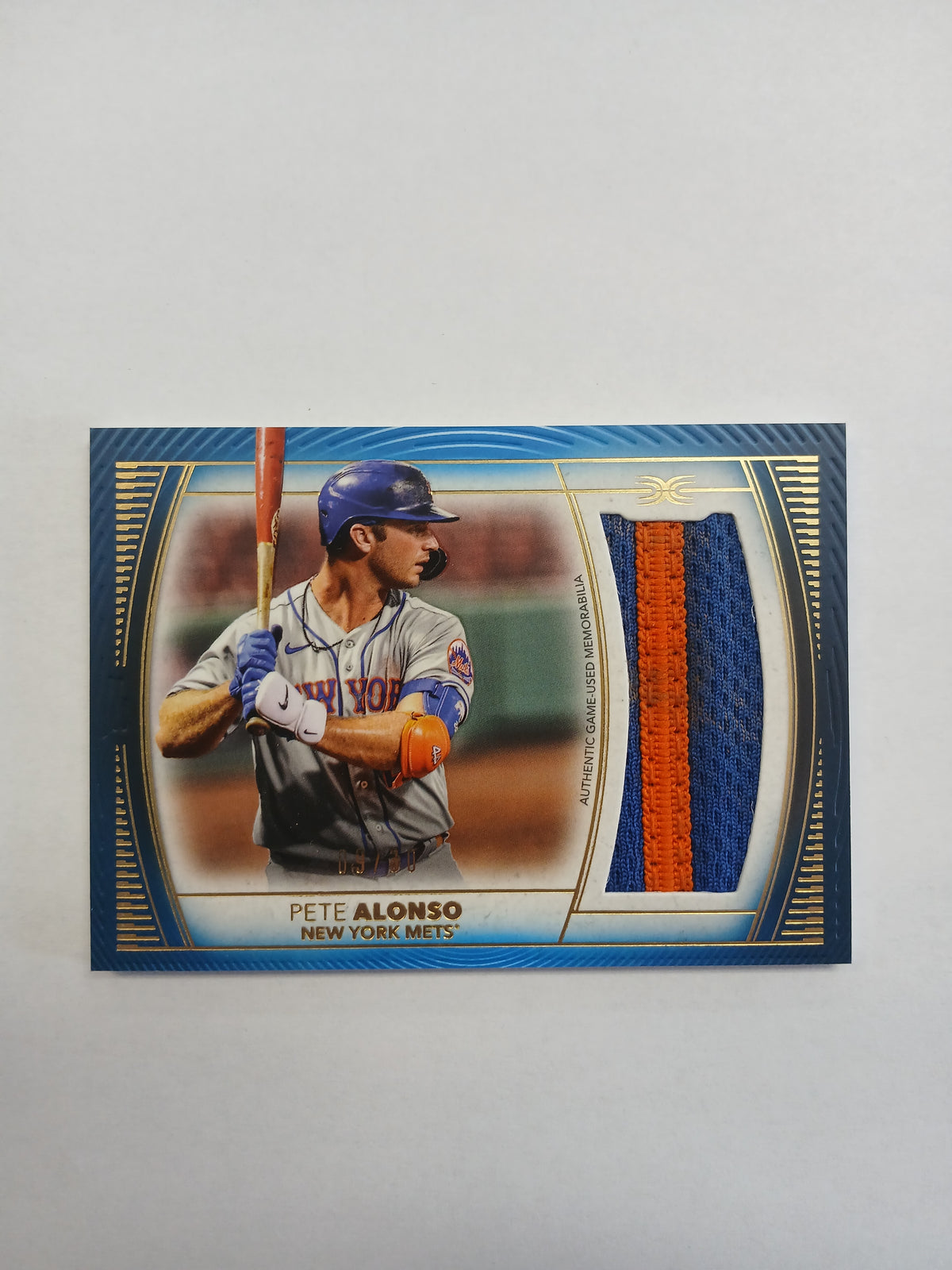 2021 Topps Definitive Collection Pete Alonso Jumbo Dual Color Relic #/30