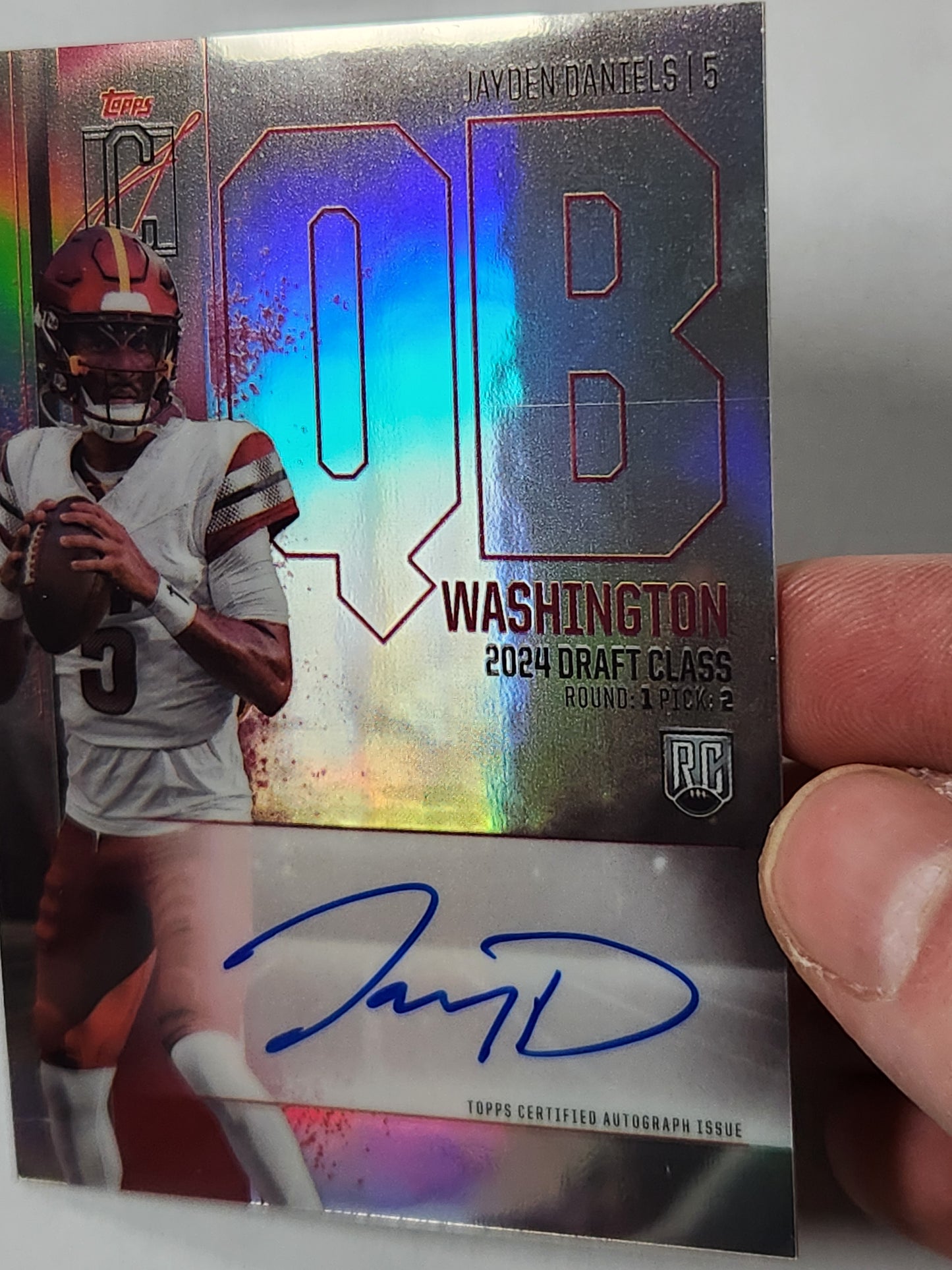 2024 Topps Signature Class Jayden Dnaiels Rookie Class Chrome Auto Variation RC-JD