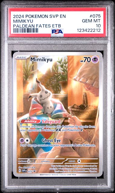 2024 POKEMON SVP EN-SV BLACK STAR PROMO #075 MIMIKYU PALDEAN FATES PSA 10
