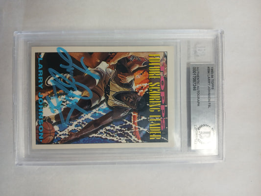 1993 Topps Larry Johnson Future Scoring Leader On Card Auto Beckett BGS Authentic
