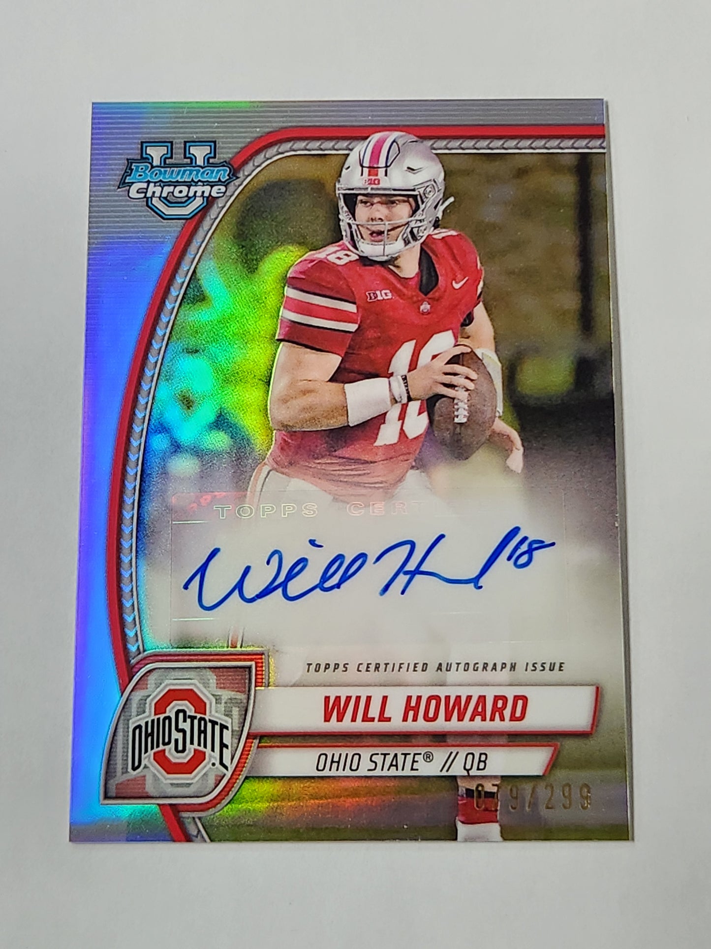 2024 Bowman Chrome Will Howard /299 Auto PA-WHO