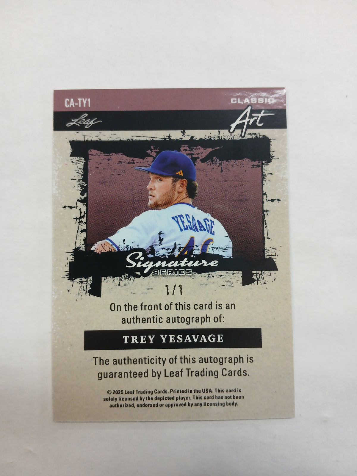 2025 Leaf Signature Series Trey Yesavage Classic Art Auto #1/1