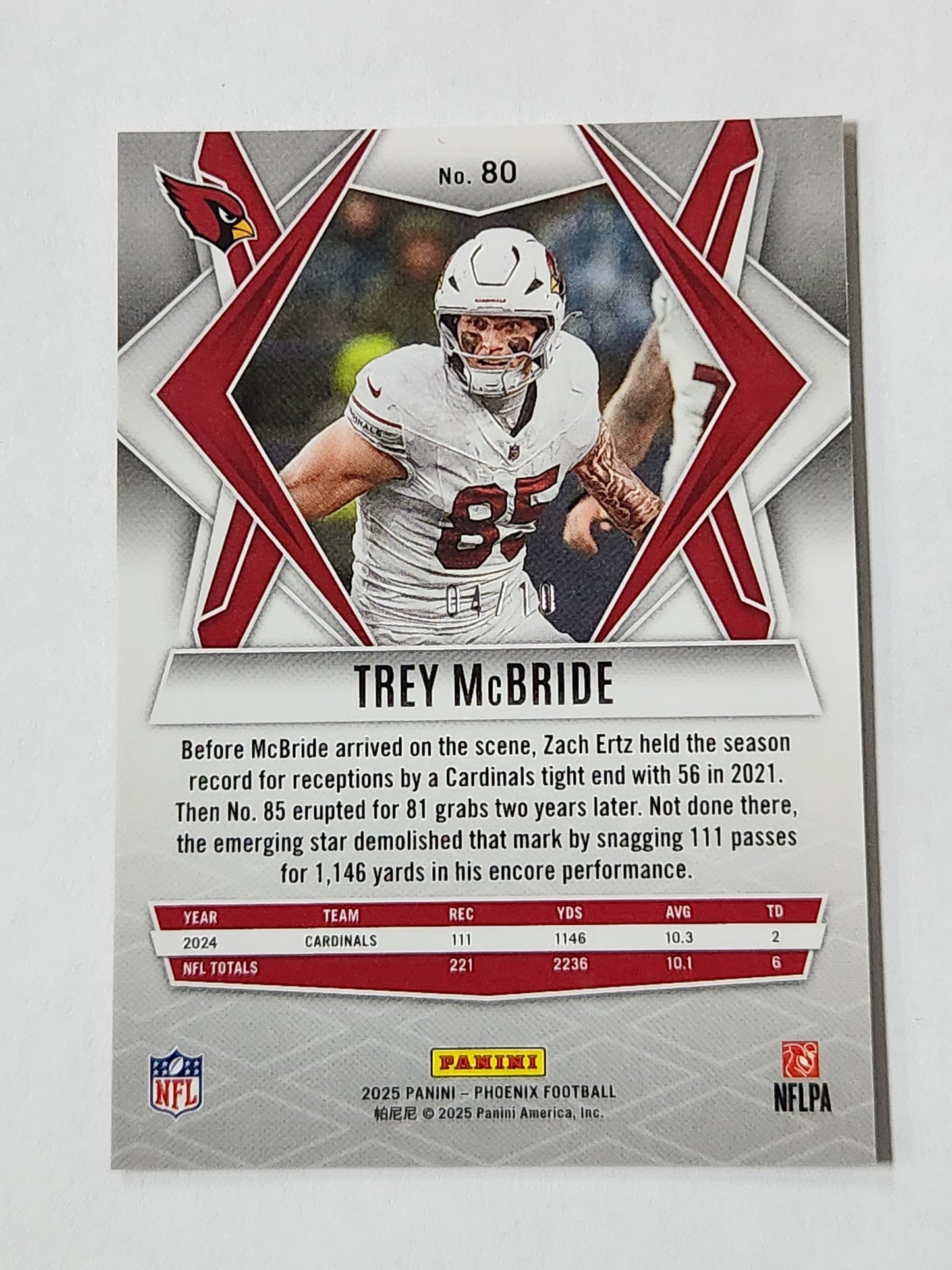 2025 Phoenix Trey McBride Gold # /10 Cardinals 80