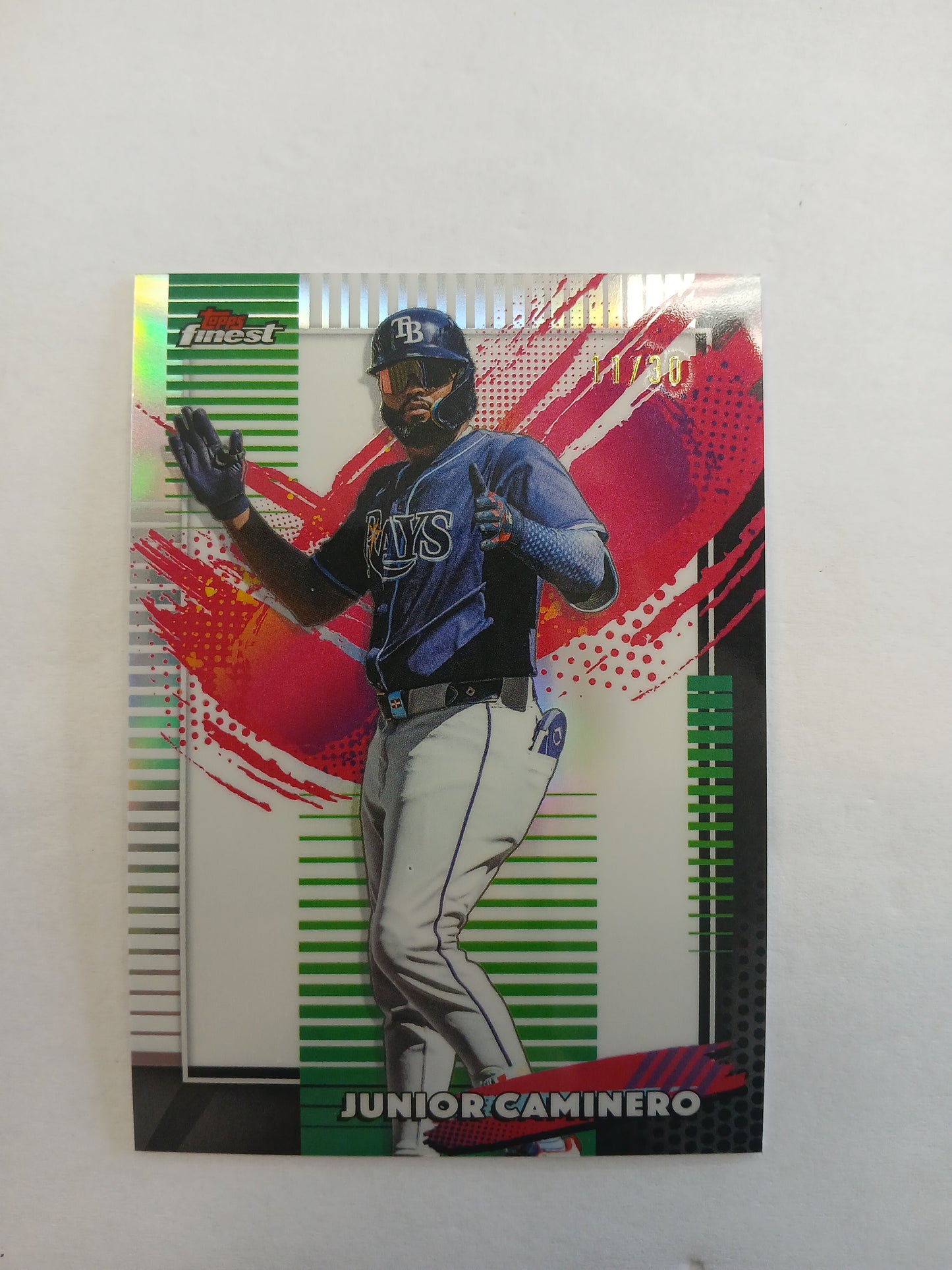 2026 Topps Finest Junior Caminero Rare White Refractor #/30