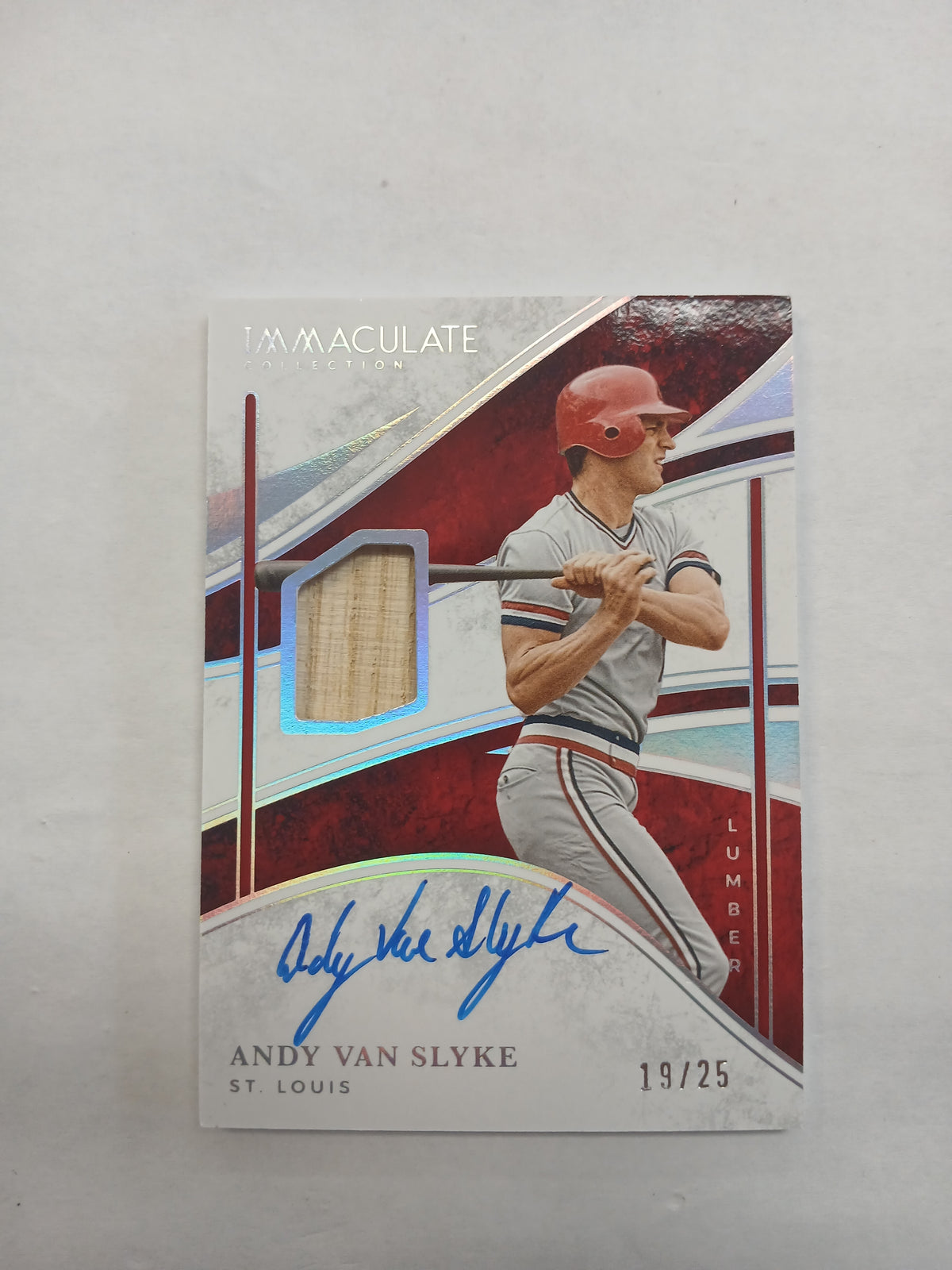 2026 Immaculate Collection Andy Van Slyke Lumber Patch On Card Auto #/25