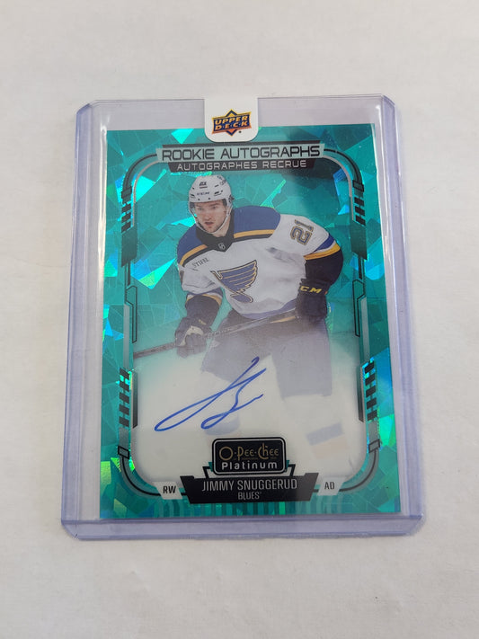 2025 Upper Deck O-Pee-Chee Platinum Jimmy Snuggerud Turqouise Fragments Rookie On Card Auto SP