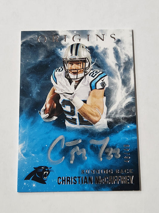 2017 Origins Christian McCaffrey Rookie On Card Silver Auto /49