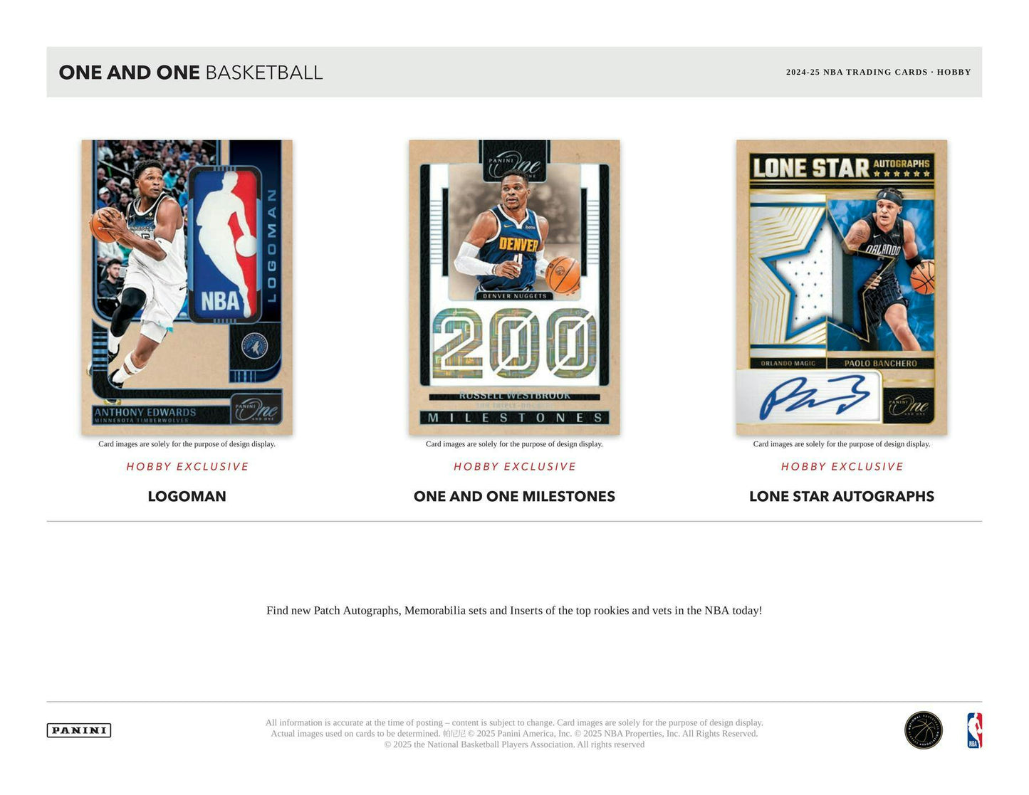 Panini One and One NBA 2024-25 Hobby Box