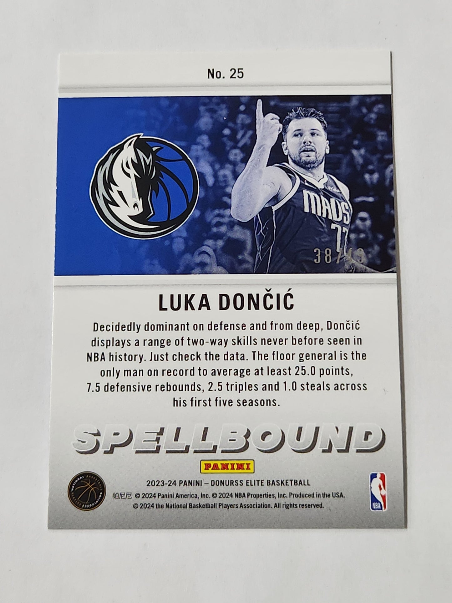 2023-24 Donruss Elite Luka Doncic Purple Spellbound D # /49