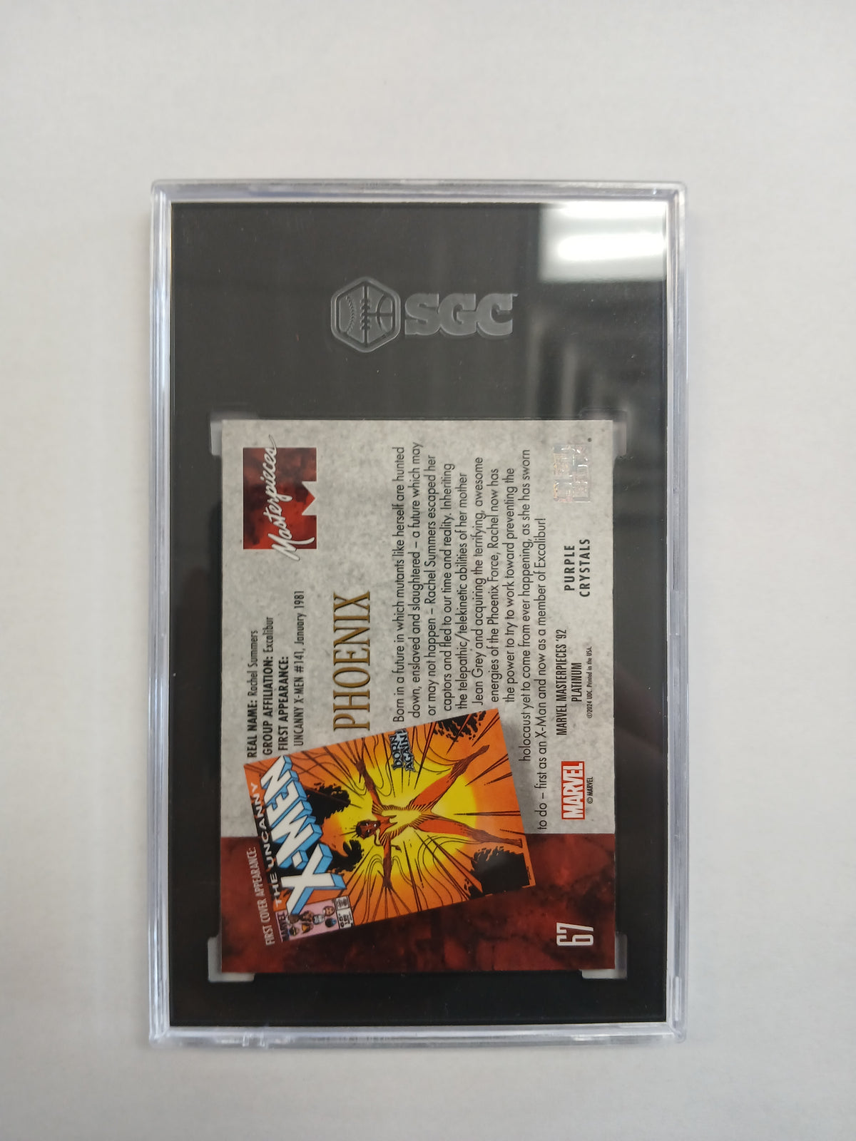 2024 Upper Deck Marvel Masterpieces Phoenix '92 Platinum Purple Crystals SP SGC 10