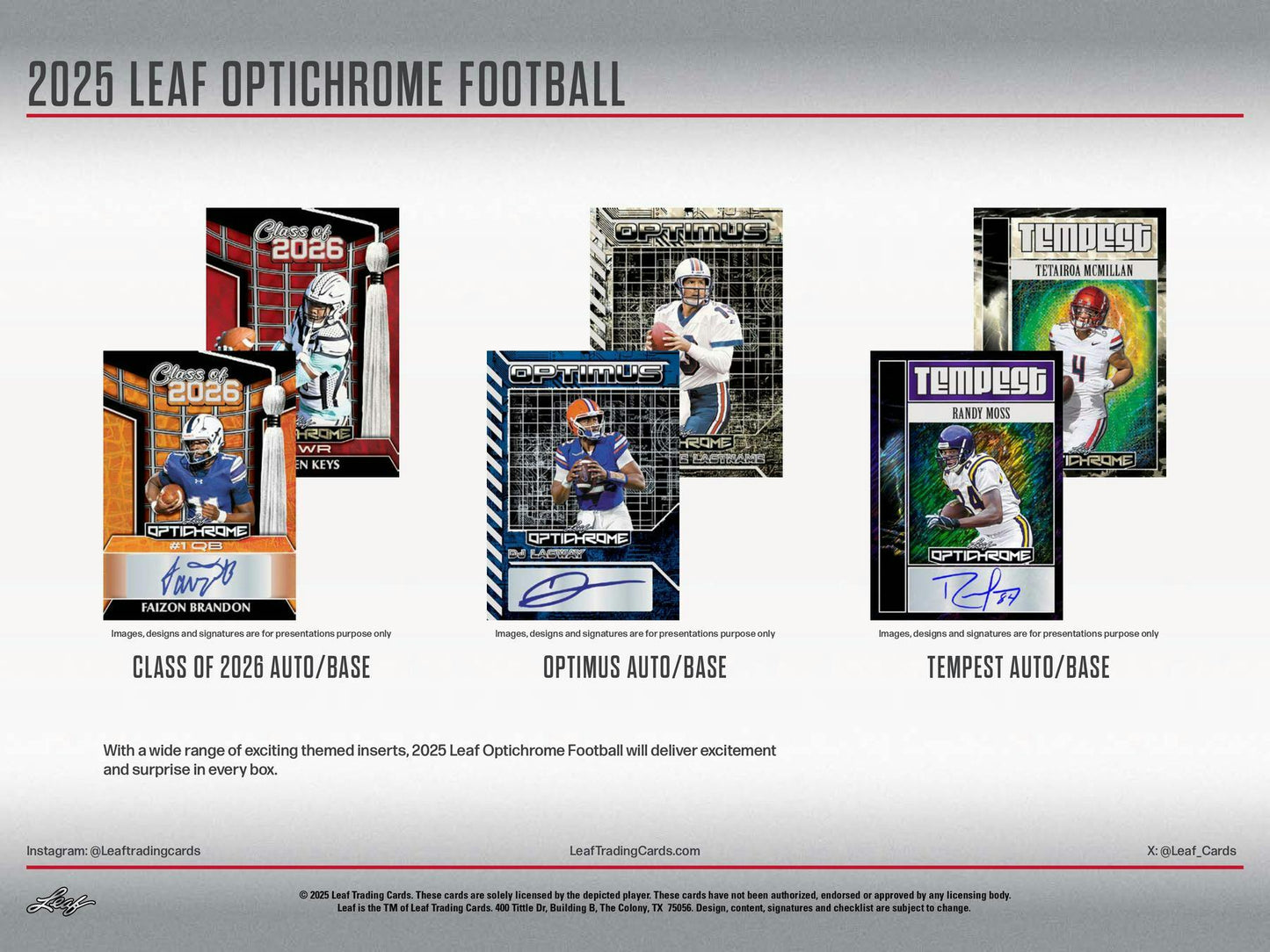 2025 Leaf Optichrome Football Jumbo Hobby Box