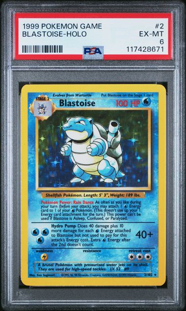 1999 POKEMON GAME #2 BLASTOISE-HOLO PSA 6