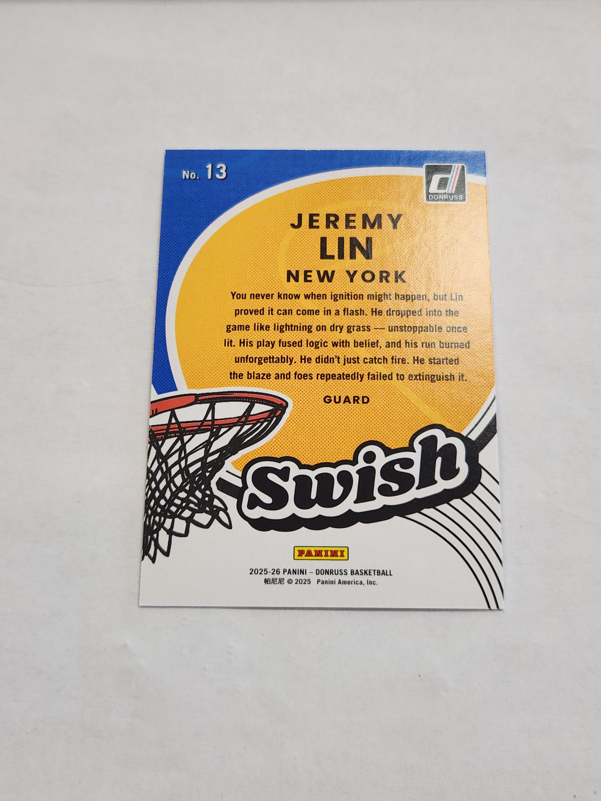 2025 Donruss Jeremy Lin Swish #/49