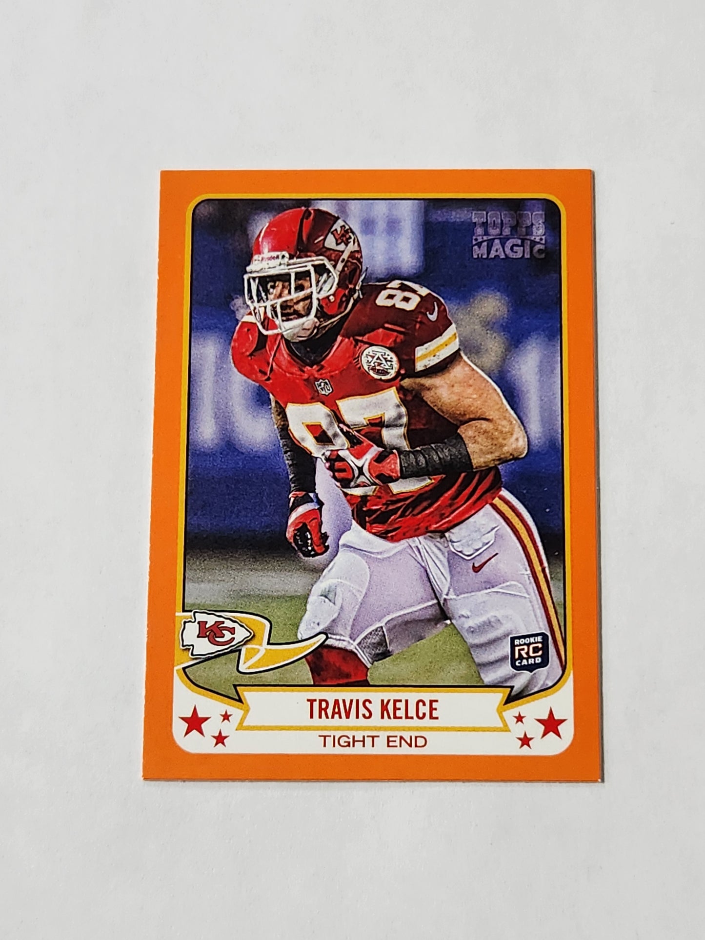 2013 Topps Magic Travis Kelce Mini Orange Rookie Card
