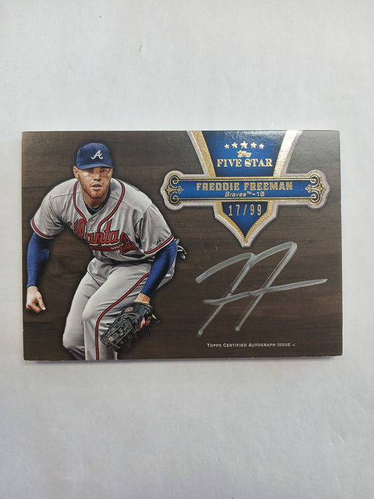 2012 Topps Five Star Freddie Freeman Silver Signature On Card Auto #/99