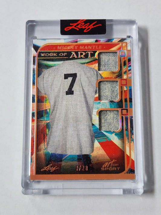 2023 Leaf Art of History Work of Art Mickey Mantle Triple Patch /20