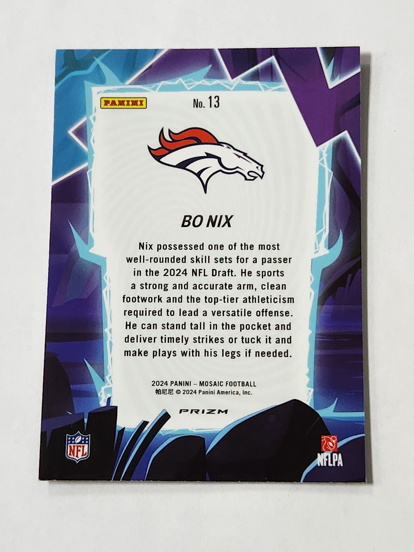 2024 Mosaic Bo Nix Storm Silver Rookie