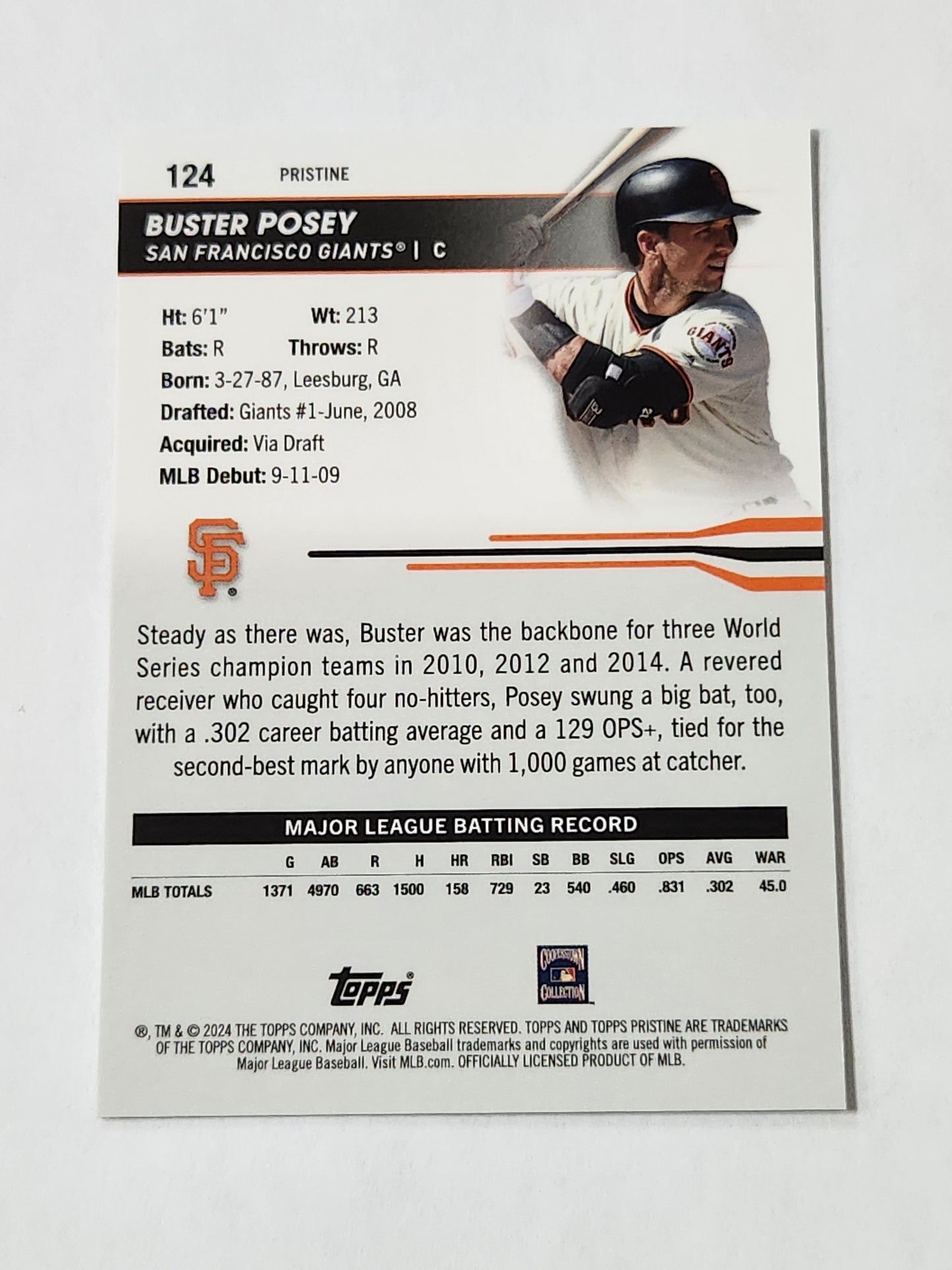 2024 Topps Pristine Buster Posey # /50 124