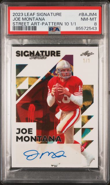 2023 Leaf Signature Series Joe Montana Street Art Pattern 10 1/1 Auto PSA 8